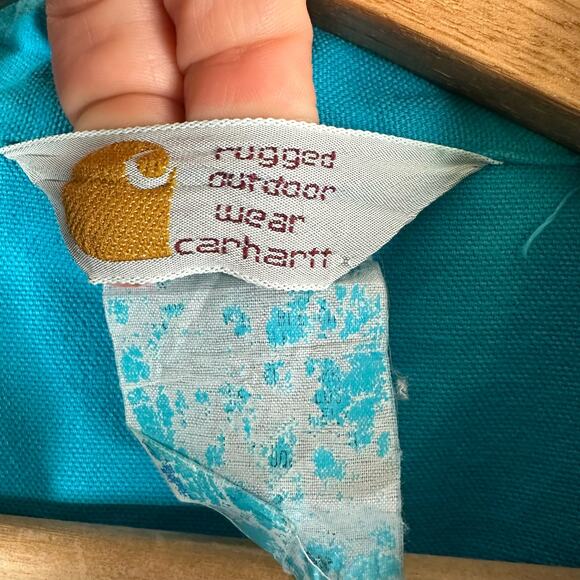 Carhartt Mens size 2XL VTG Rugged Outdoor Wear Long Sleeve Button Shirt Blue - Picture 7 of 7